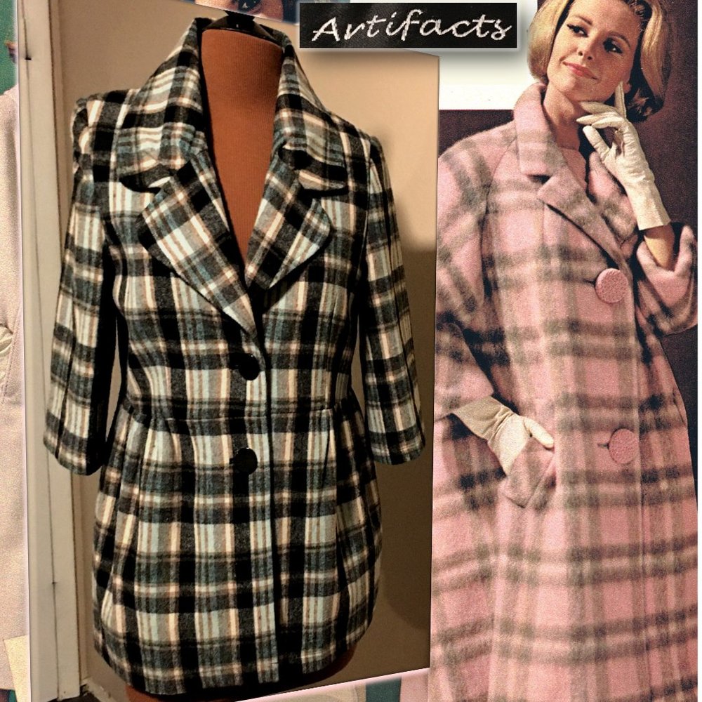 ARTIFACTS Plaid Lightweight Wool-Blend Coat  |  M